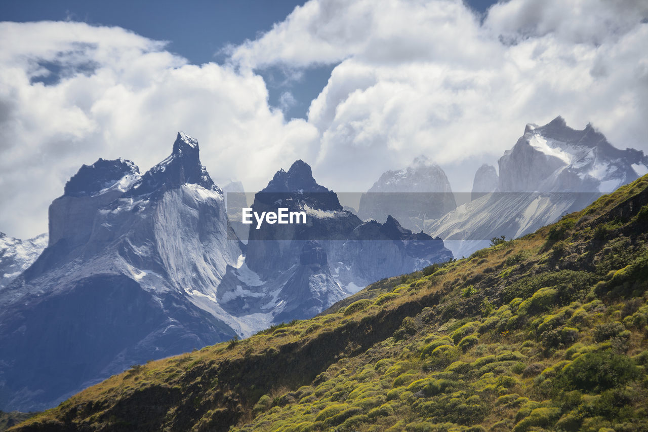 Scenic view of mountains against sky