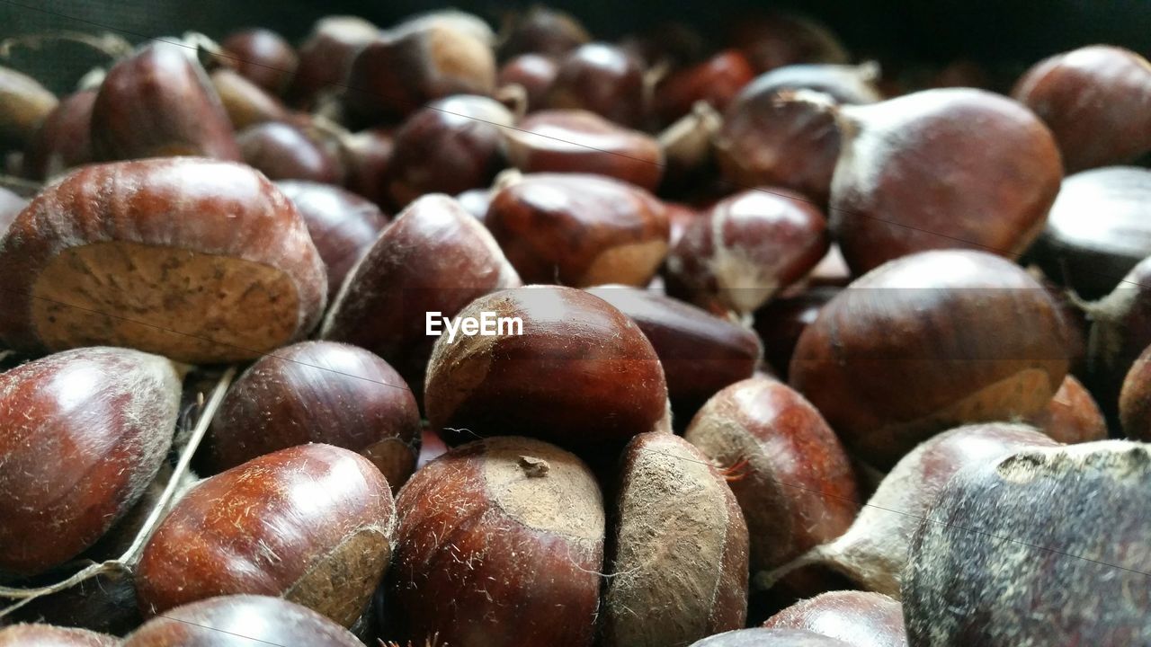 Full frame shot of chestnuts