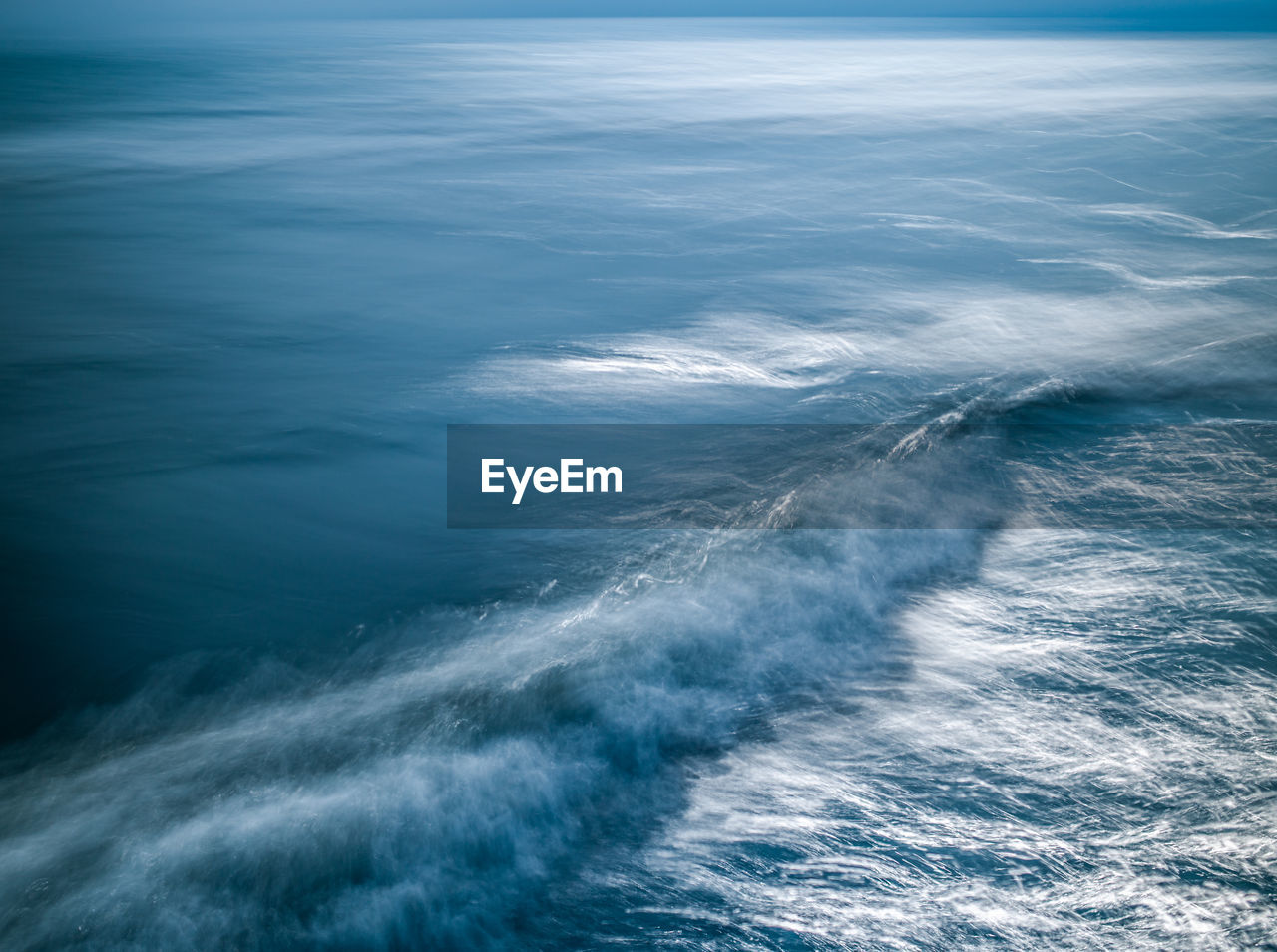 Aerial view of seascape at dusk