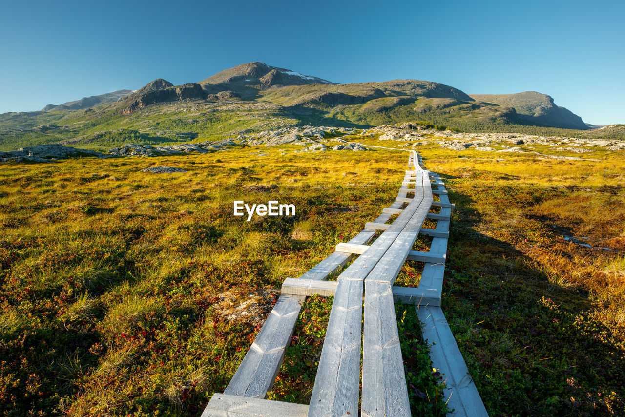 high angle view of road amidst mountains against sky