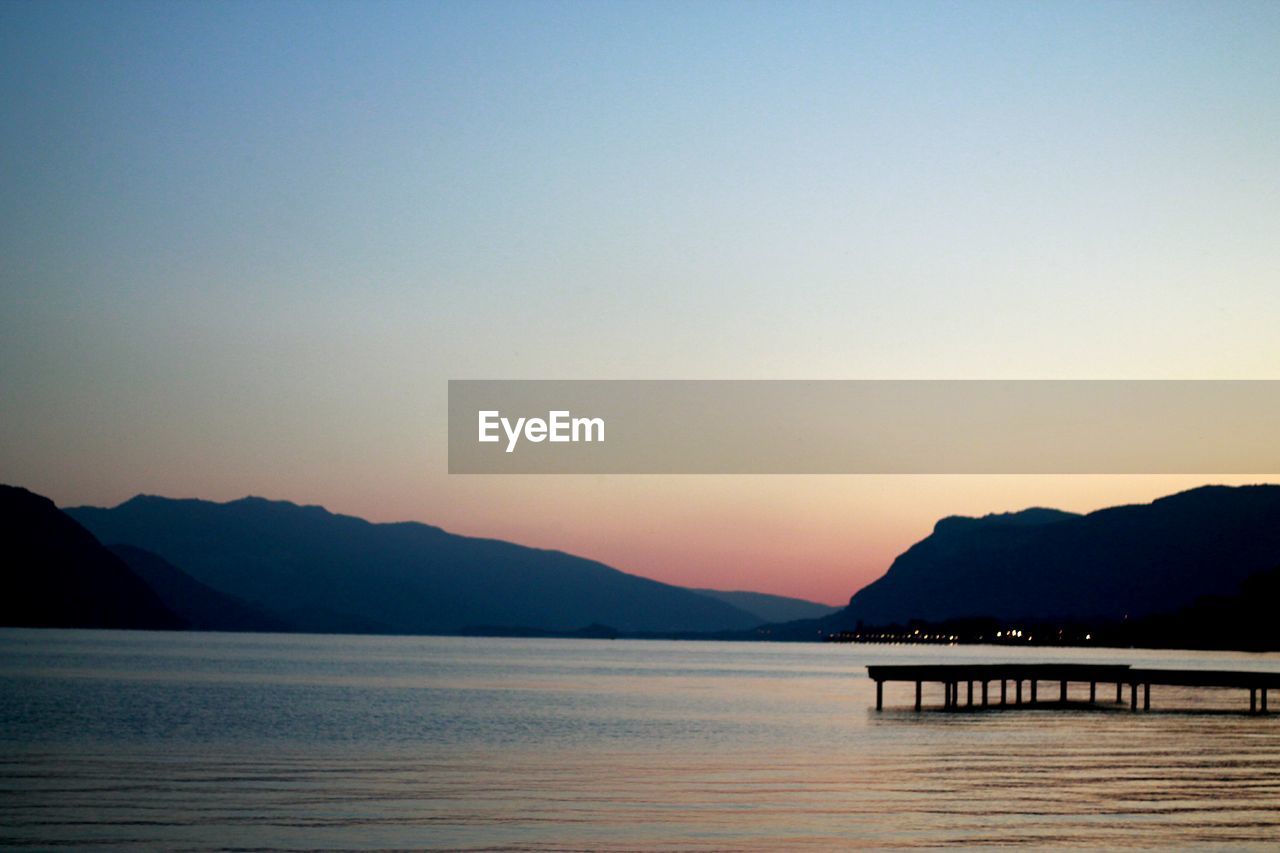 Scenic view of mountains at sunset