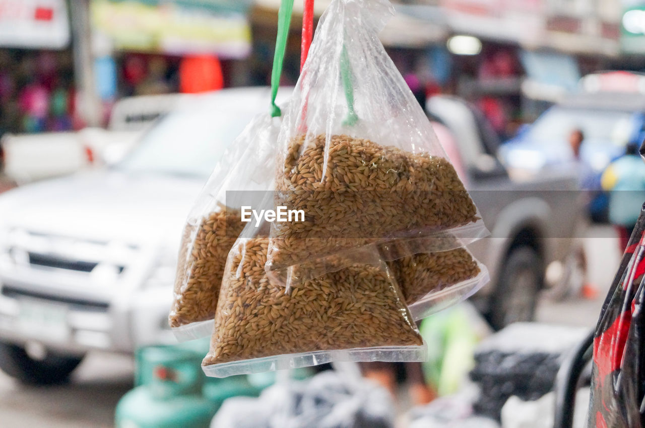 Close-up of ice cream for sale at street market