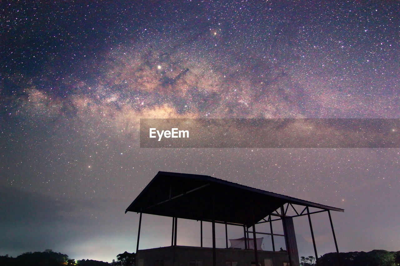 Milky way galaxy rising during summer