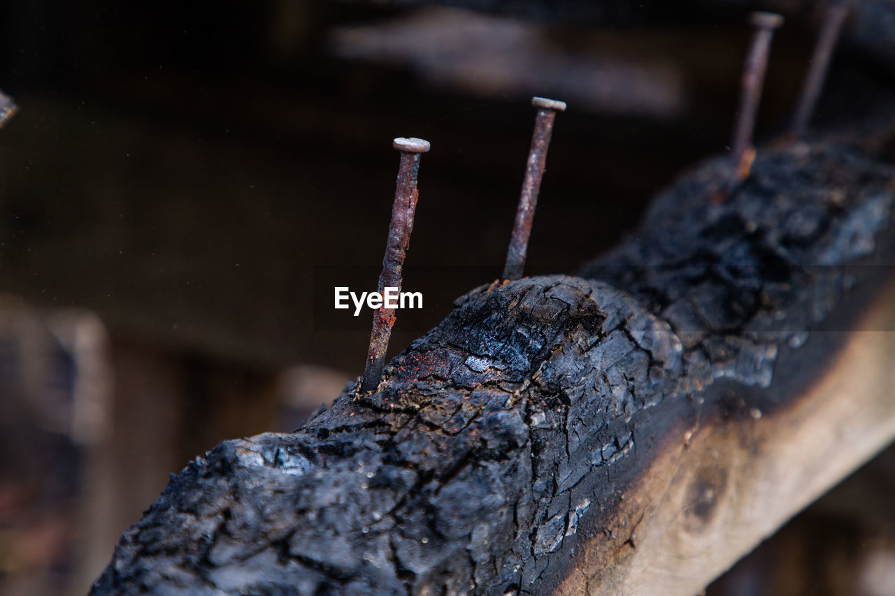 CLOSE-UP OF RUSTY CHAIN