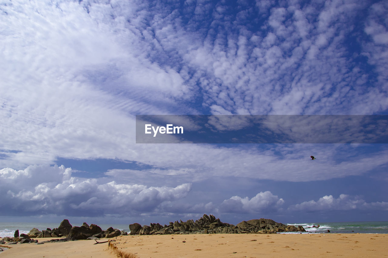 Scenic view of beach against sky