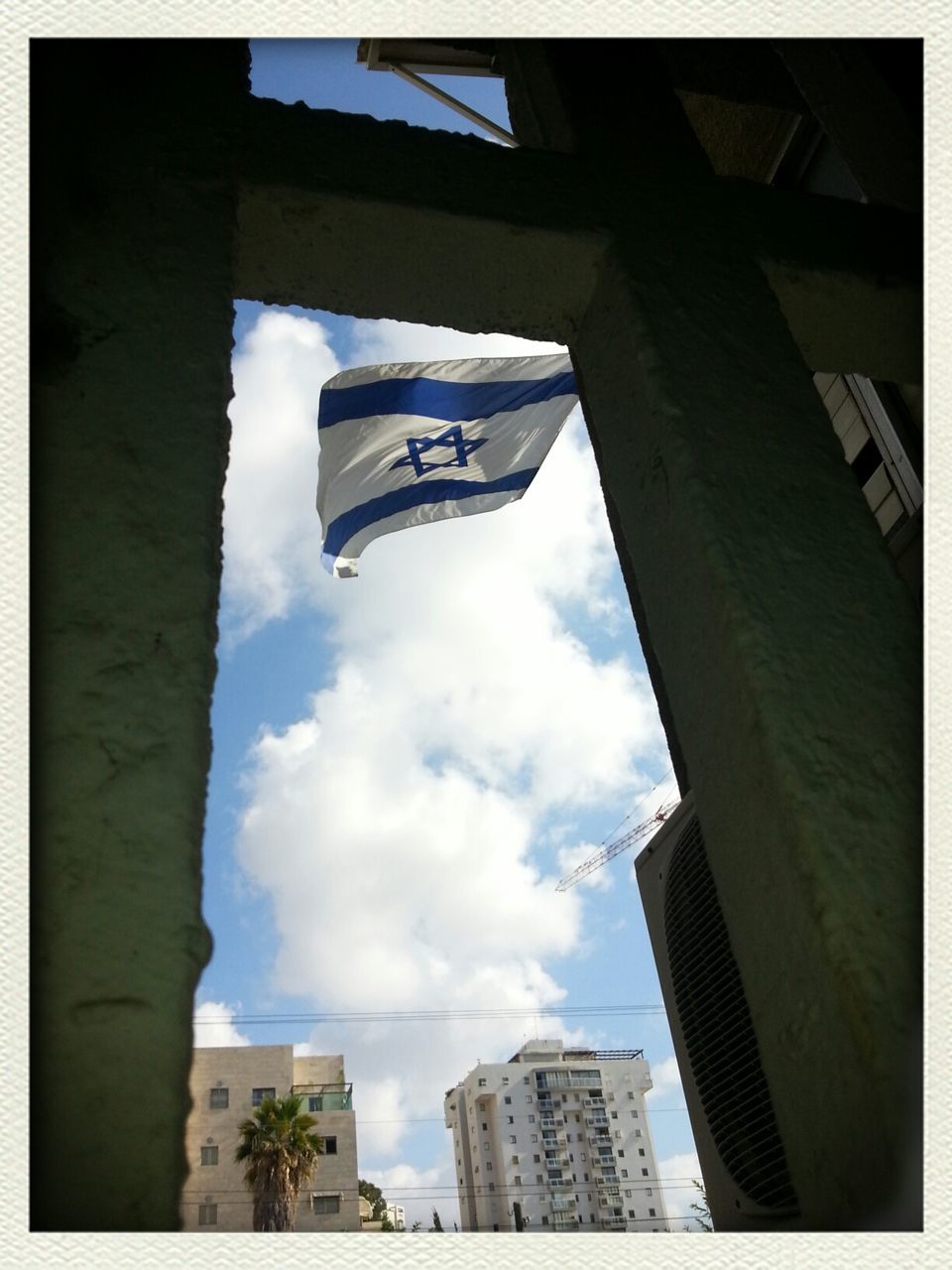 Hanging israeli flag