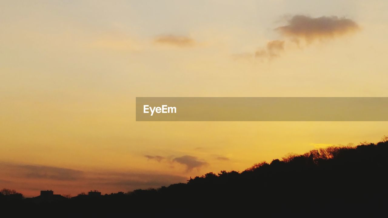 SCENIC VIEW OF SILHOUETTE TREES AGAINST SKY DURING SUNSET