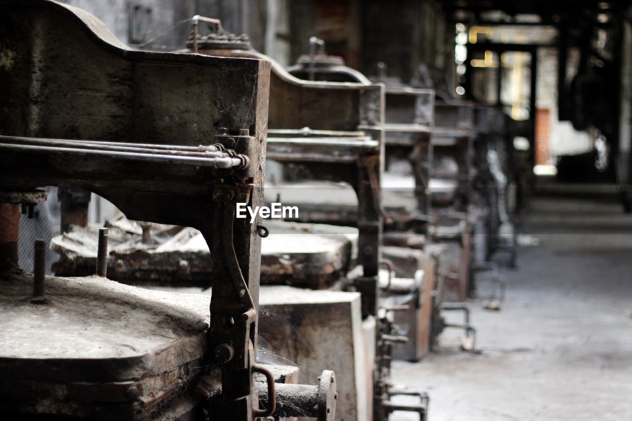 Old machineries in abandoned factory