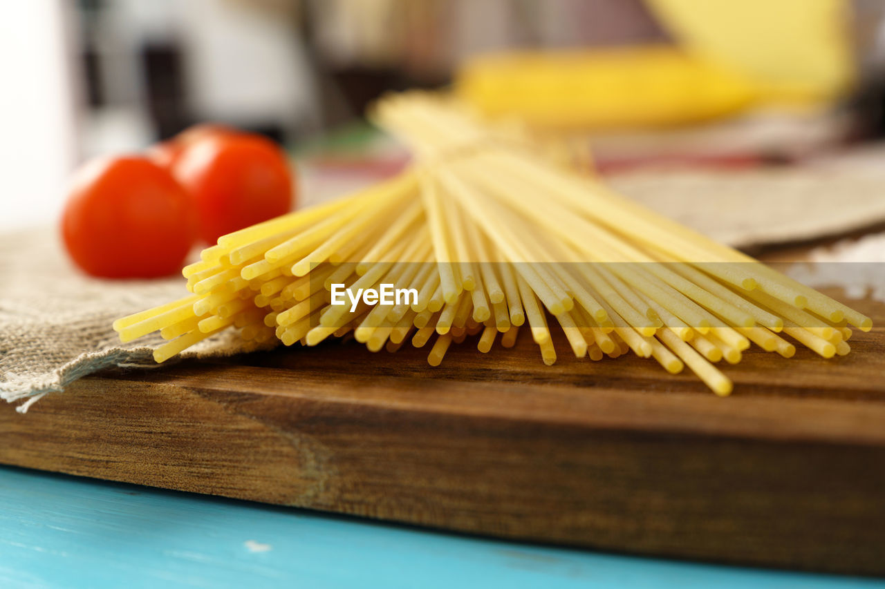 high angle view of food on cutting board