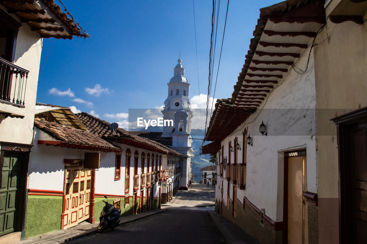 View of the beautiful heritage town of salamina located at the department of caldas in colombia