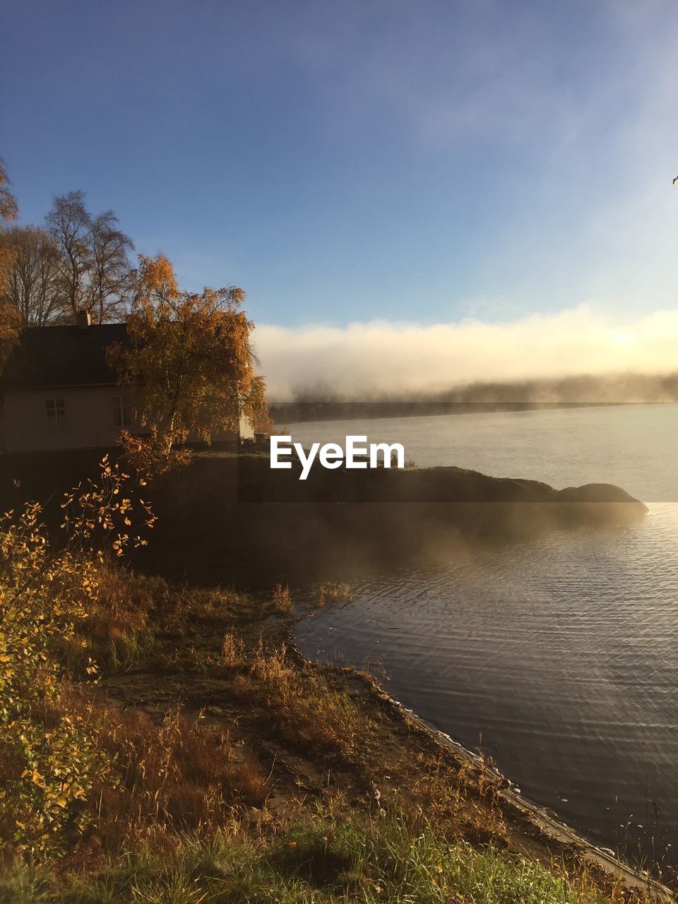 Scenic view of a lake against sky