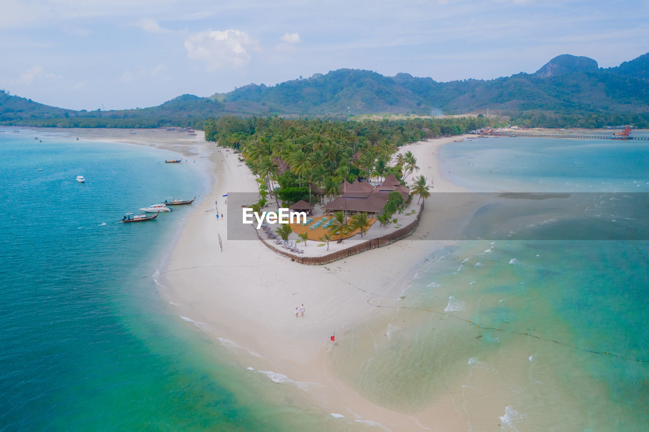 high angle view of beach