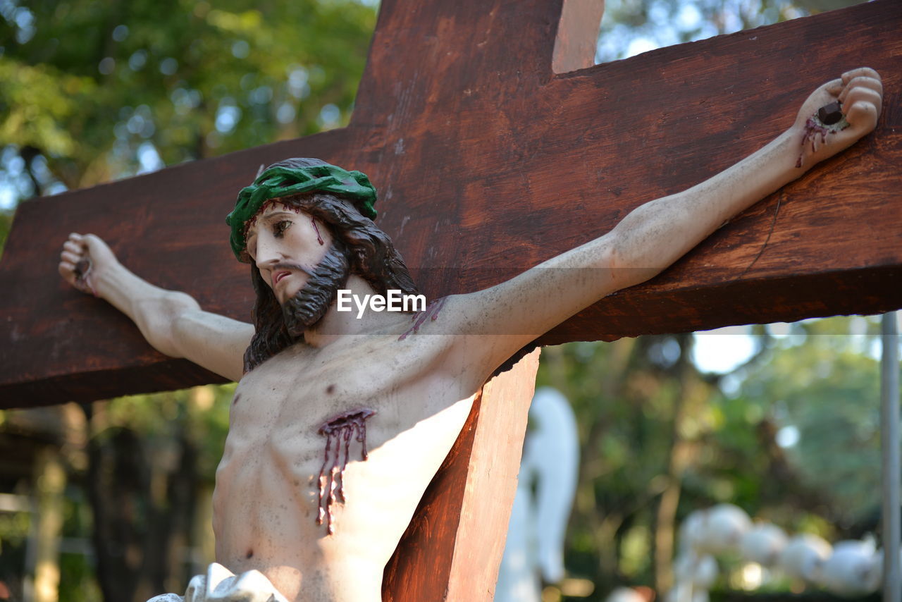 Low angle view of crucifix