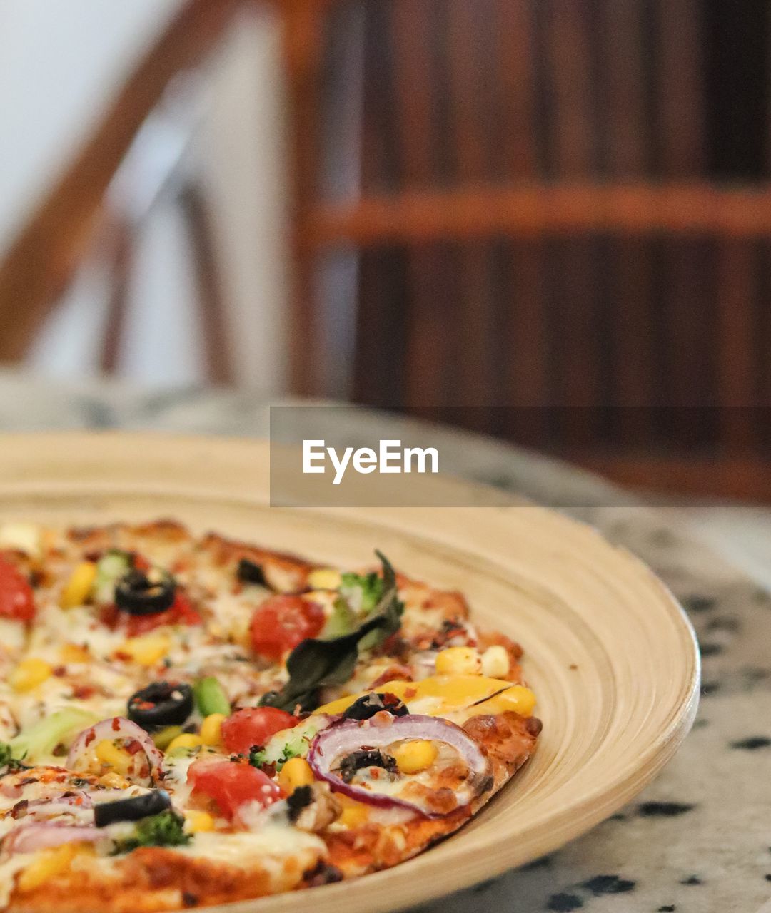 Close-up of pizza on table