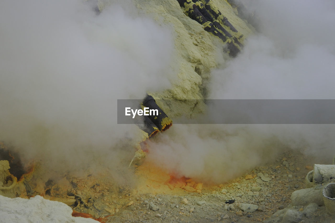 High angle view of volcanic landscape