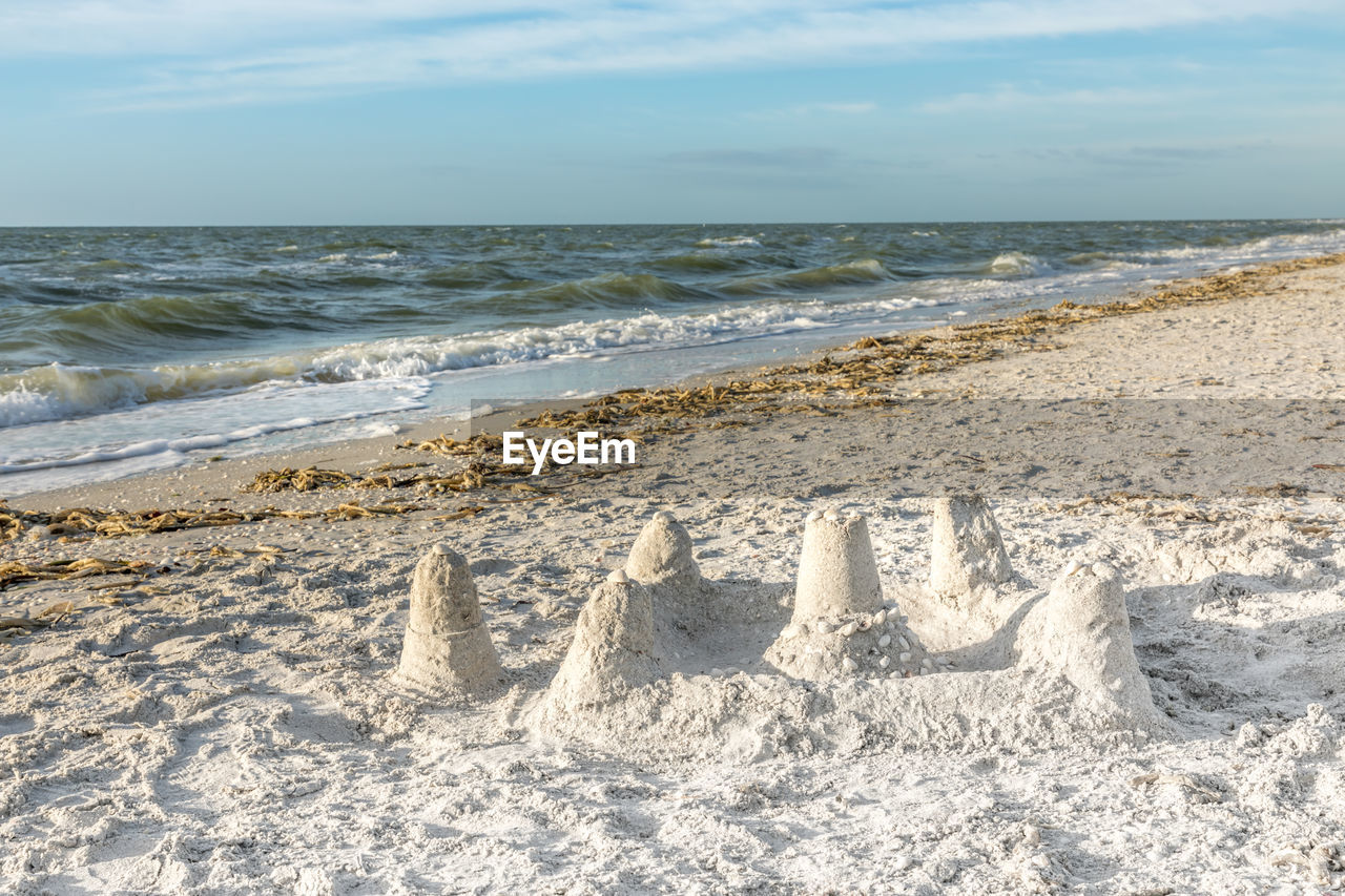 Sand castle on the beach