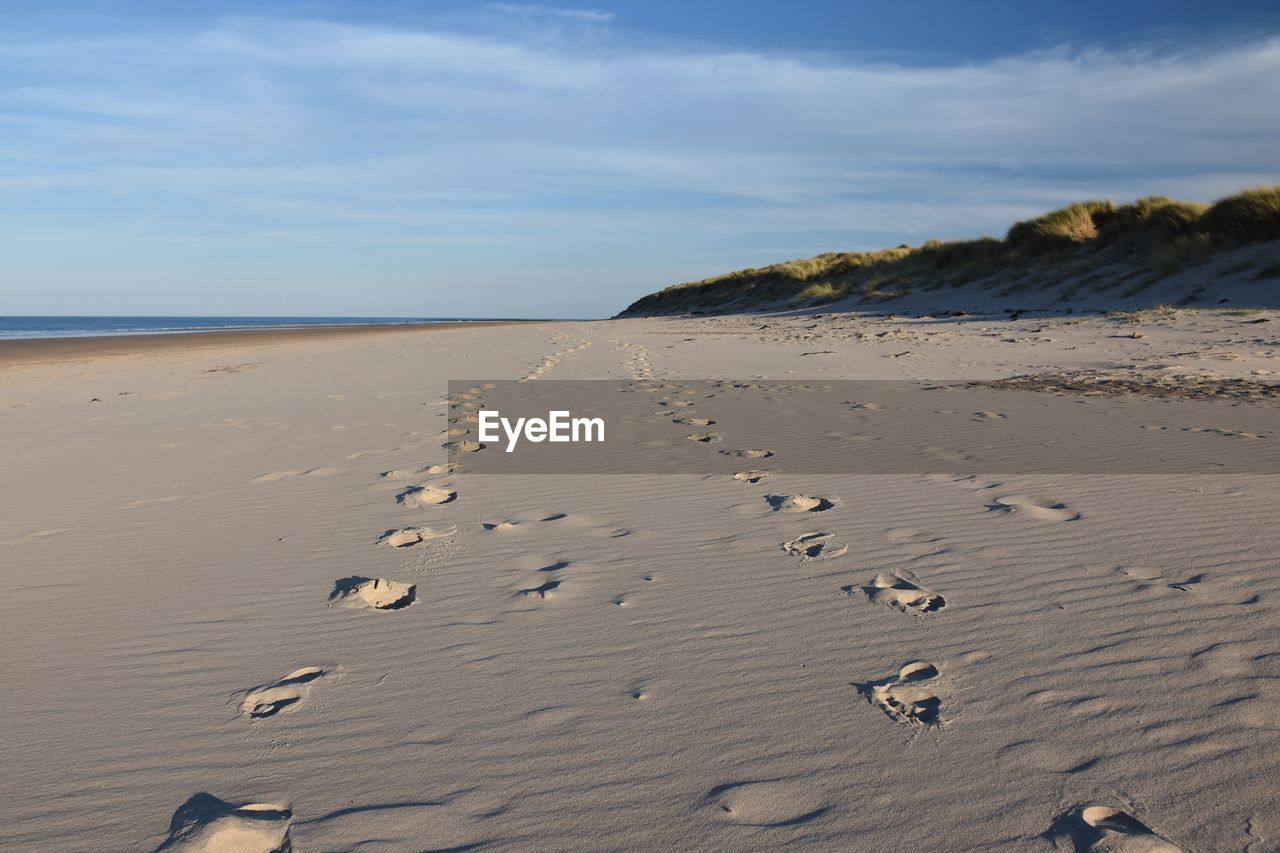 Scenic view of beach against sky