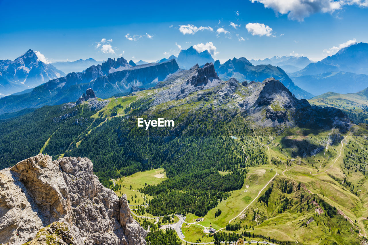 High angle view of landscape against sky