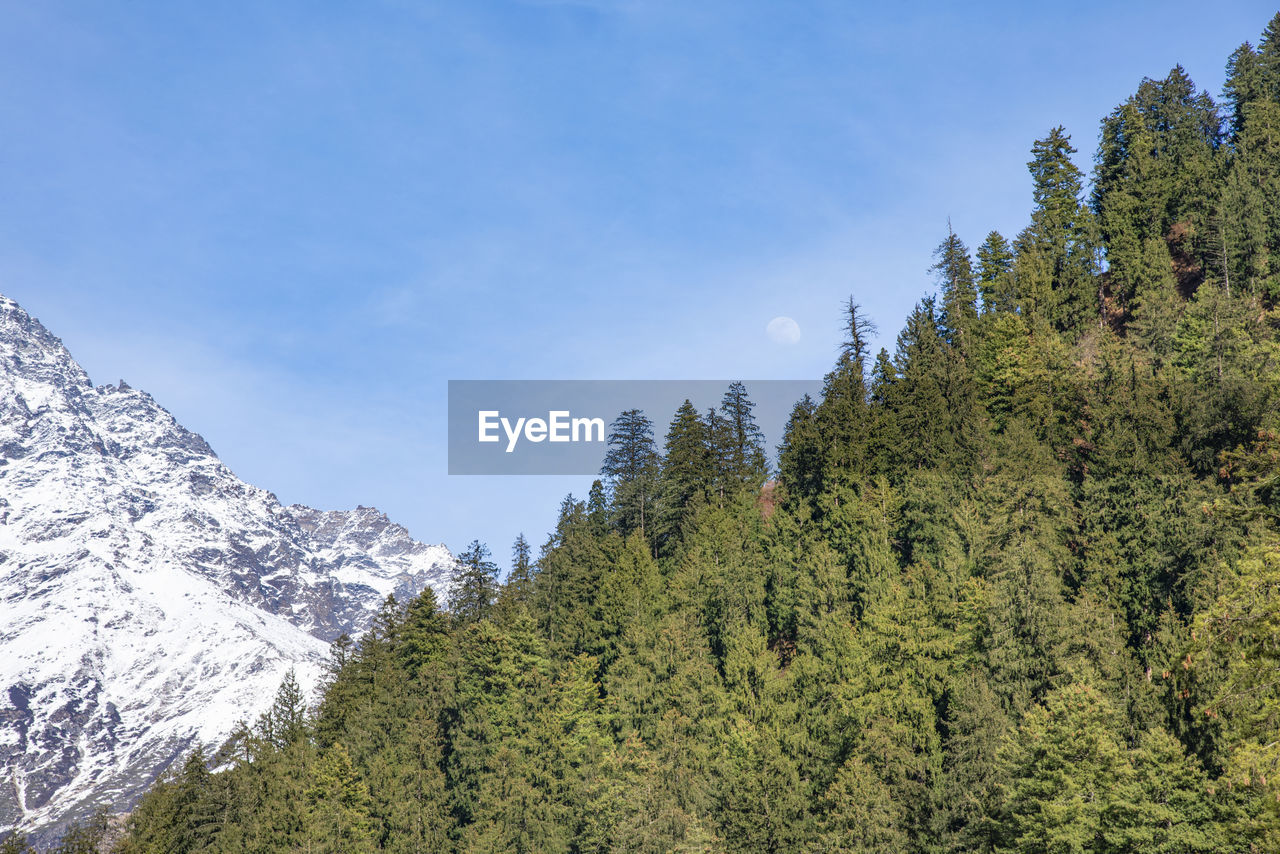 Low angle view of snowcapped mountain against sky