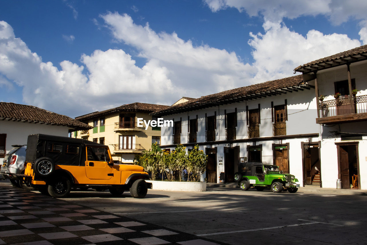 Street of the heritage town of salamina located at the caldas department in colombia. 