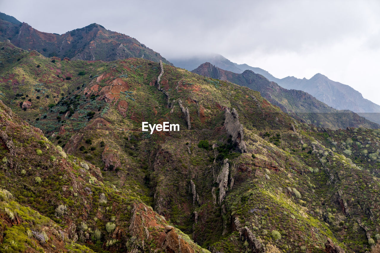 Rough anaga mountain landscape on spanish island tenerife