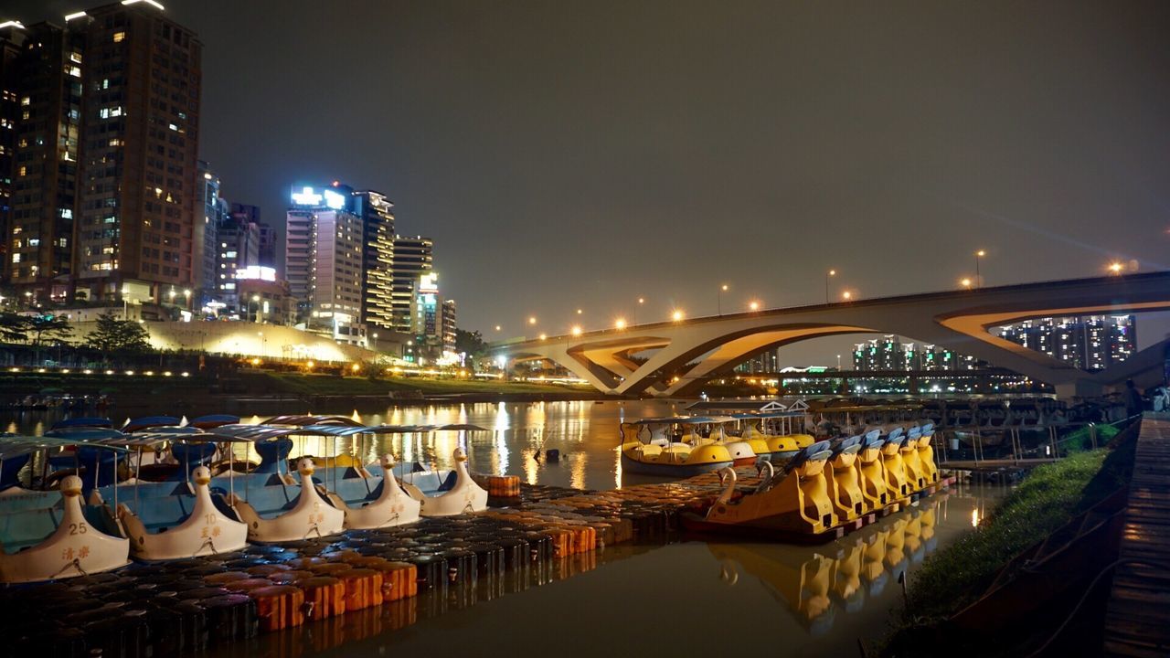 Illuminated city at night