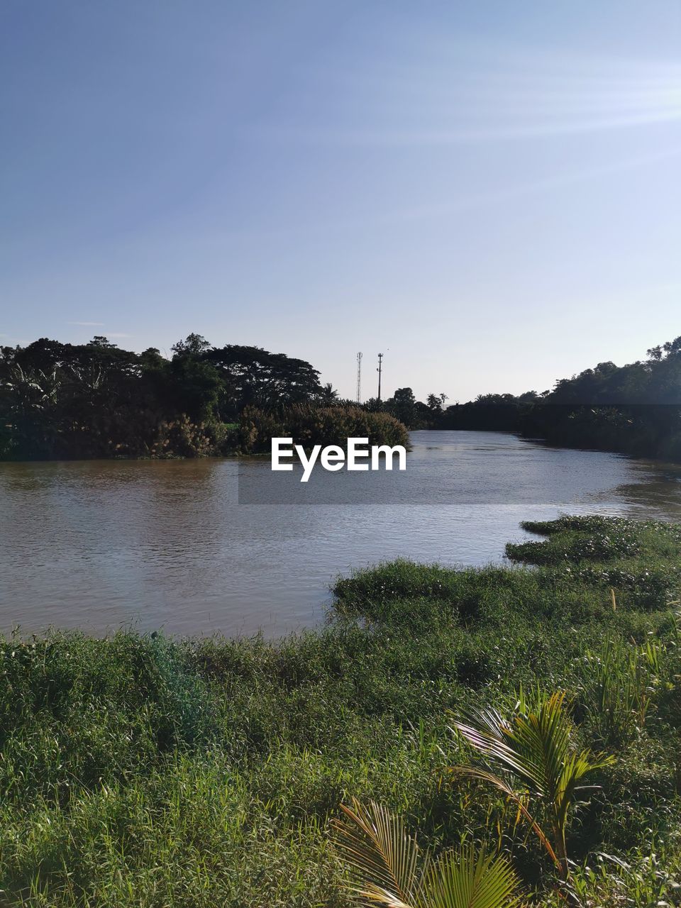 SCENIC VIEW OF CALM LAKE AGAINST SKY