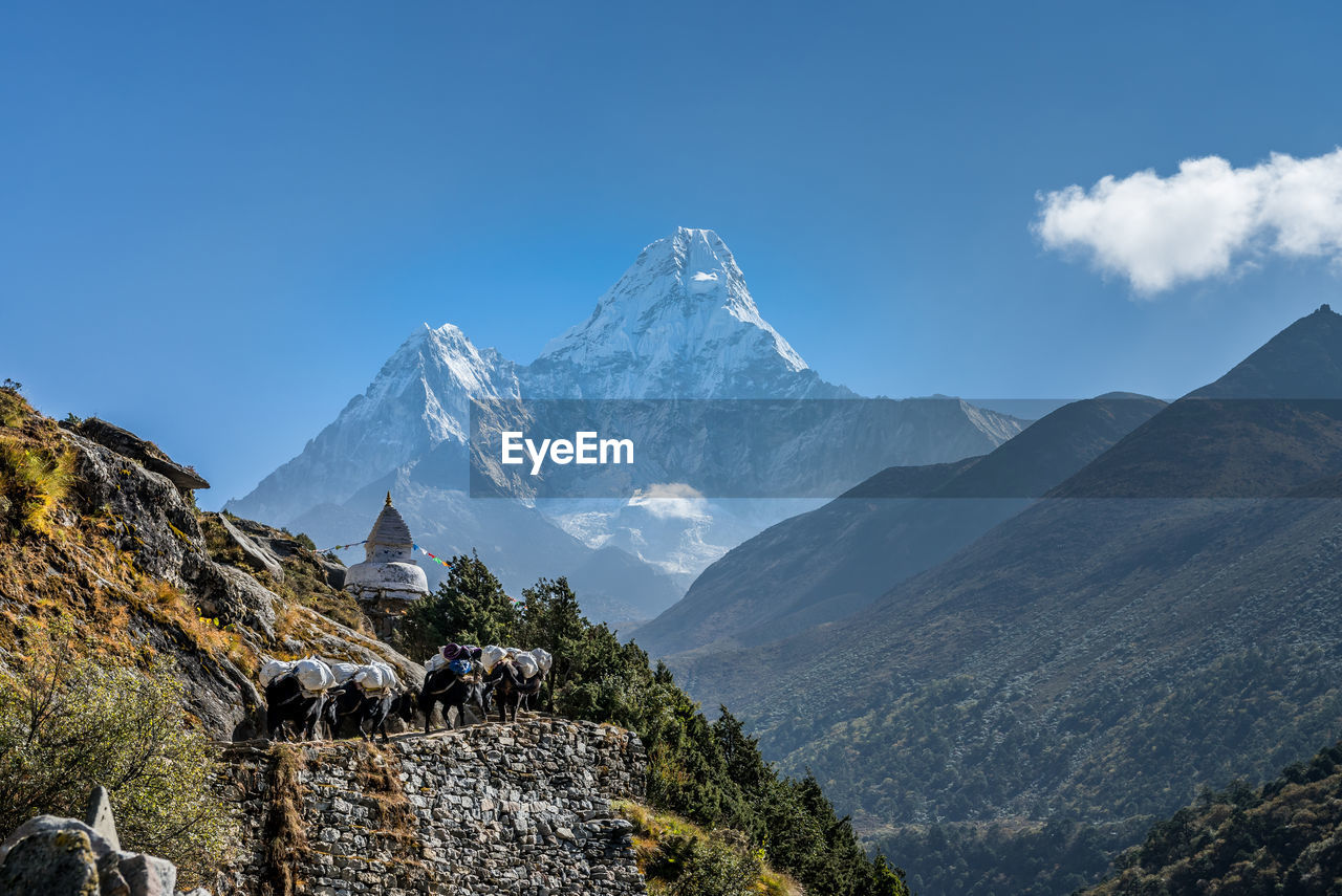 Panoramic view of mountains against sky