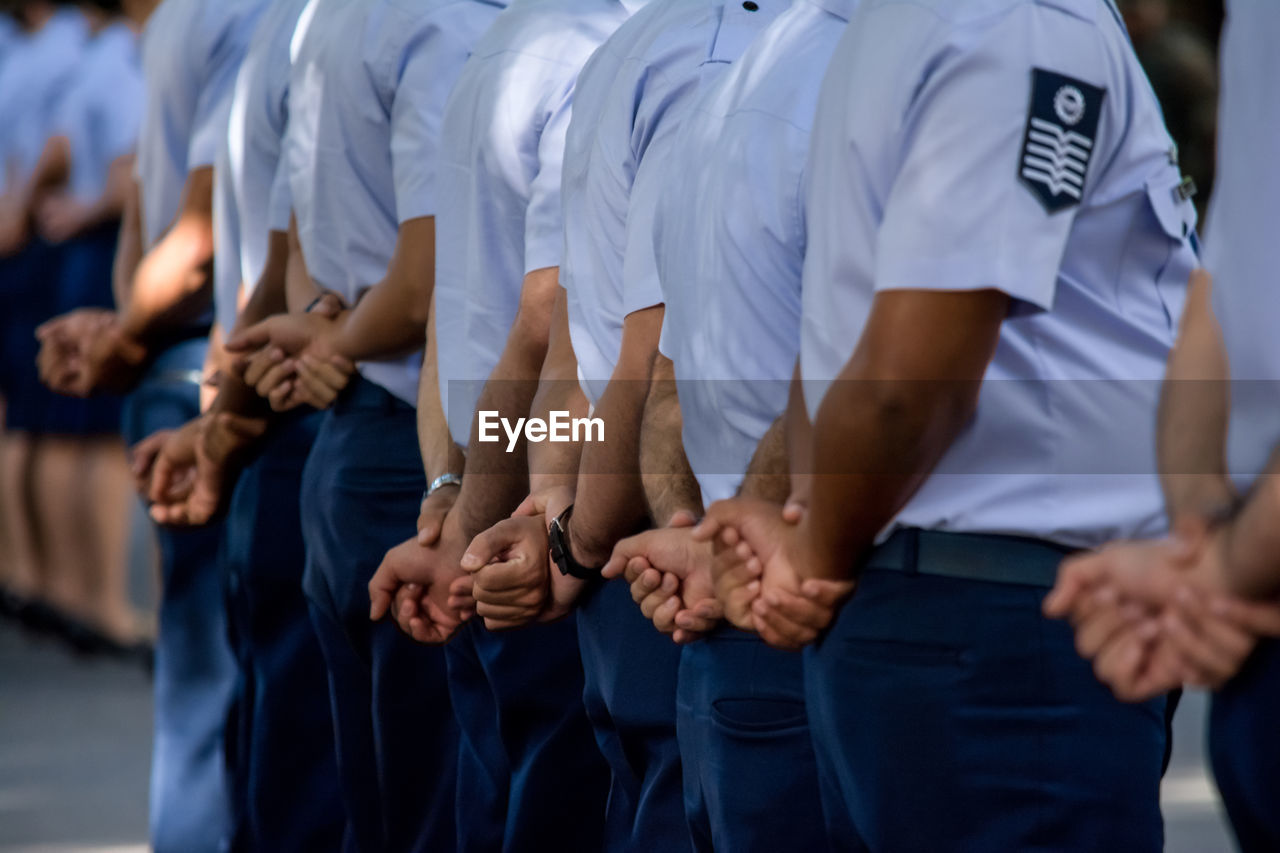 Soldiers of brazilian aeronautics during a military parade commemorating the independence of brazil