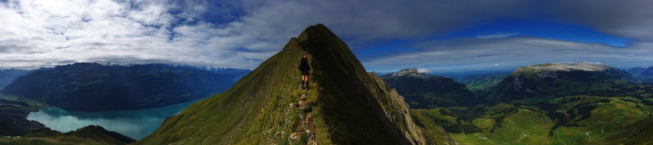 Panoramic view of mountains against sky