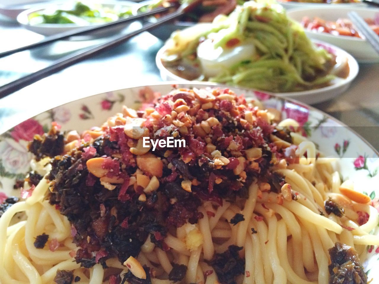 CLOSE-UP OF SERVED FOOD IN PLATE