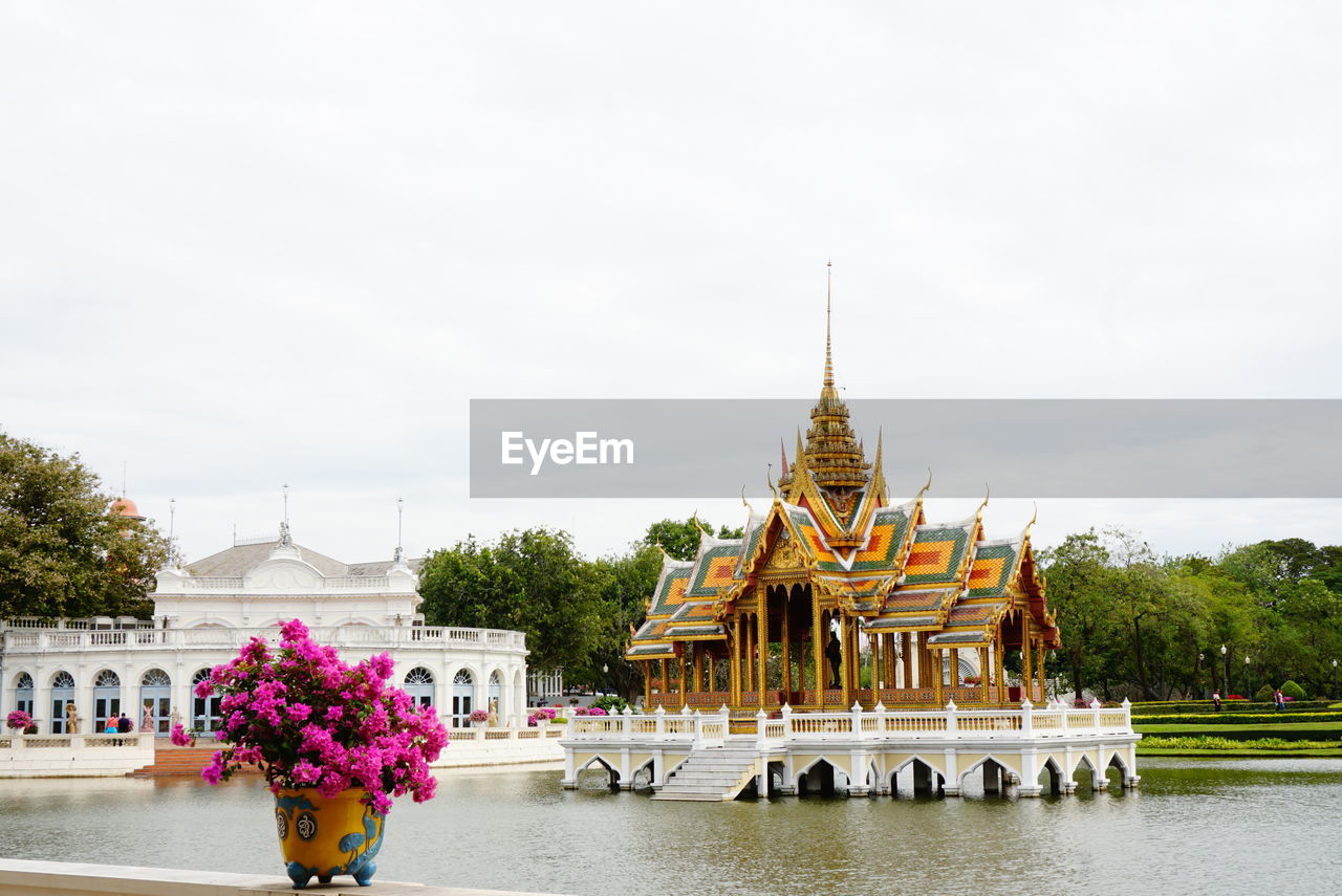 View of thai style pavilion against sky