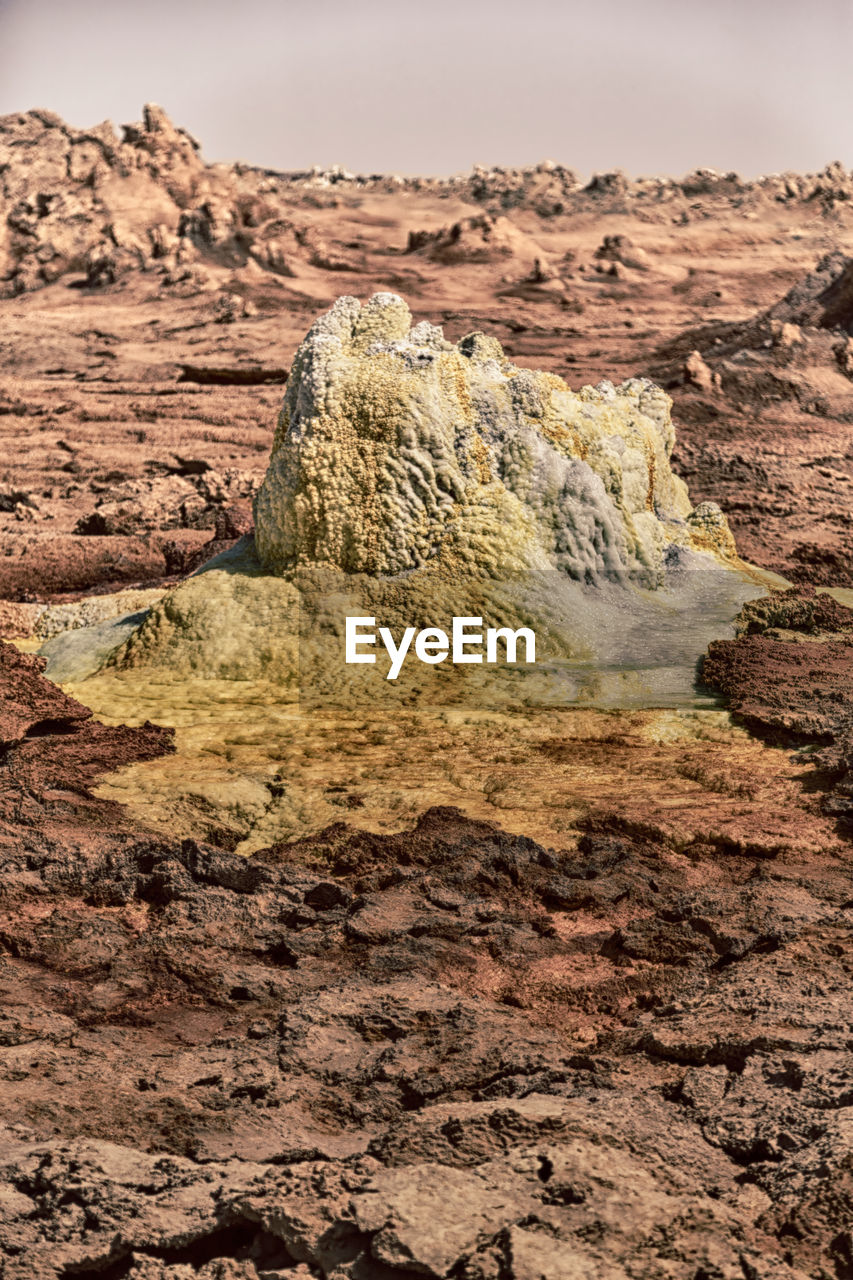 Scenic view of rocks in desert against sky