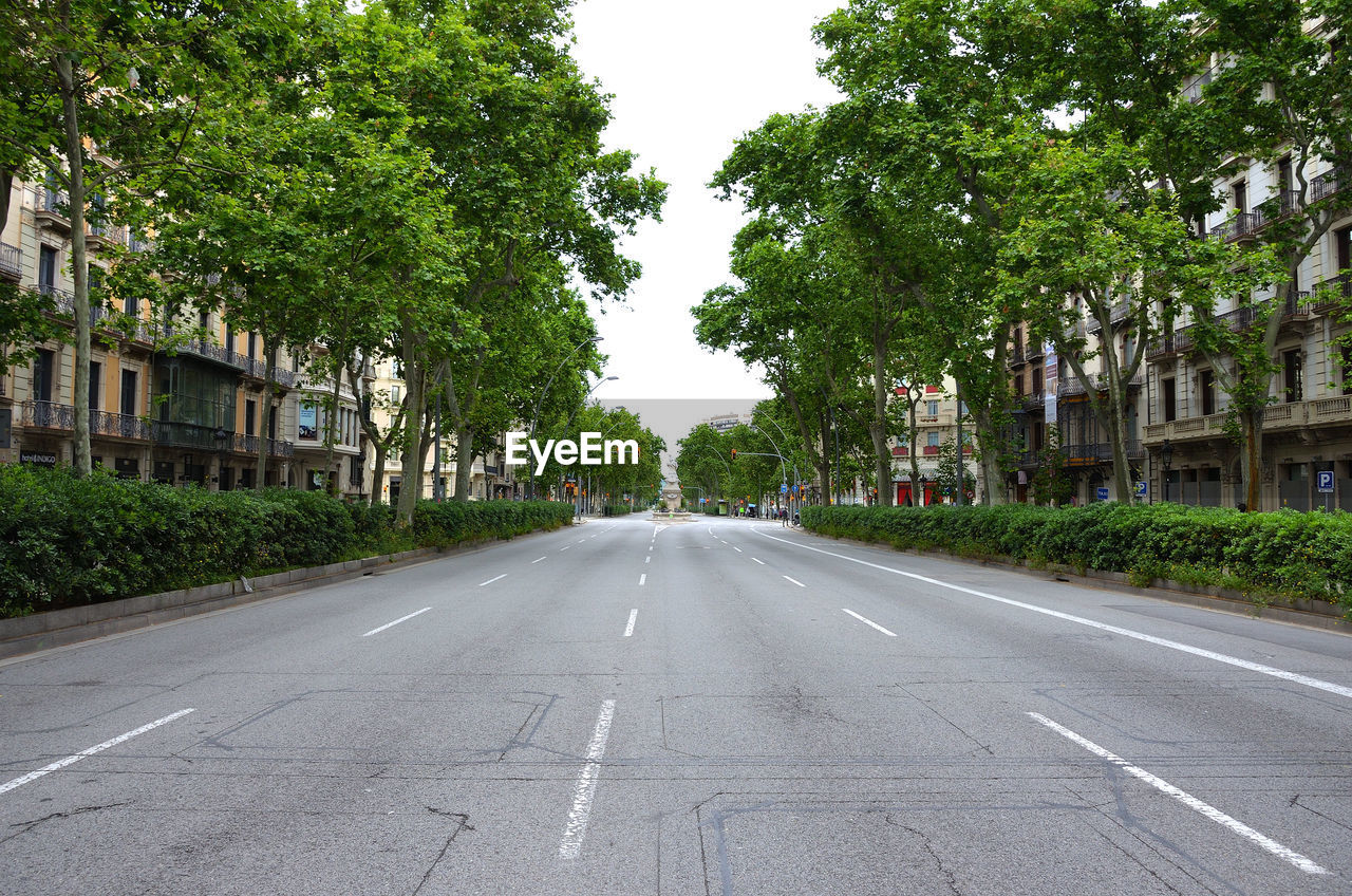 Empty streets of barcelona, spain during lockdown