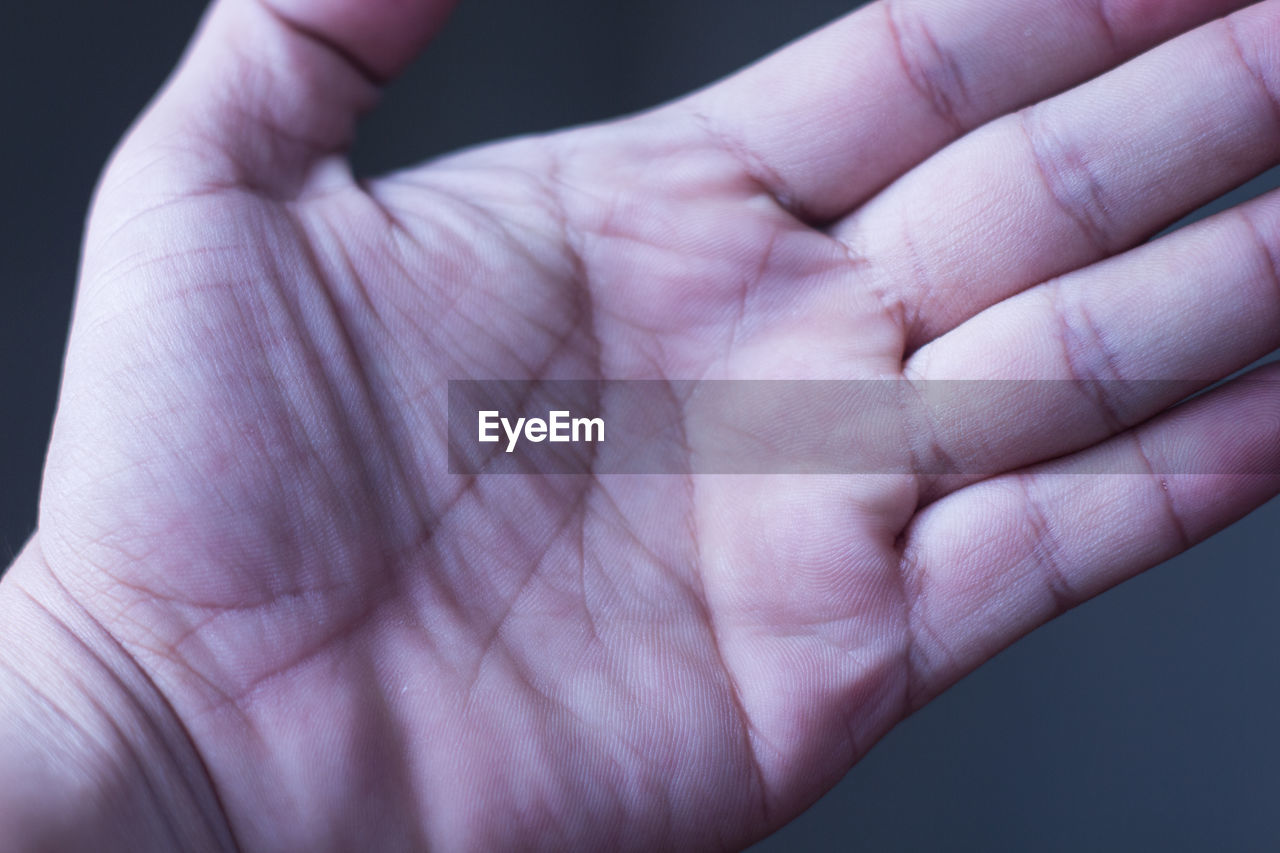 Close-up of human palm