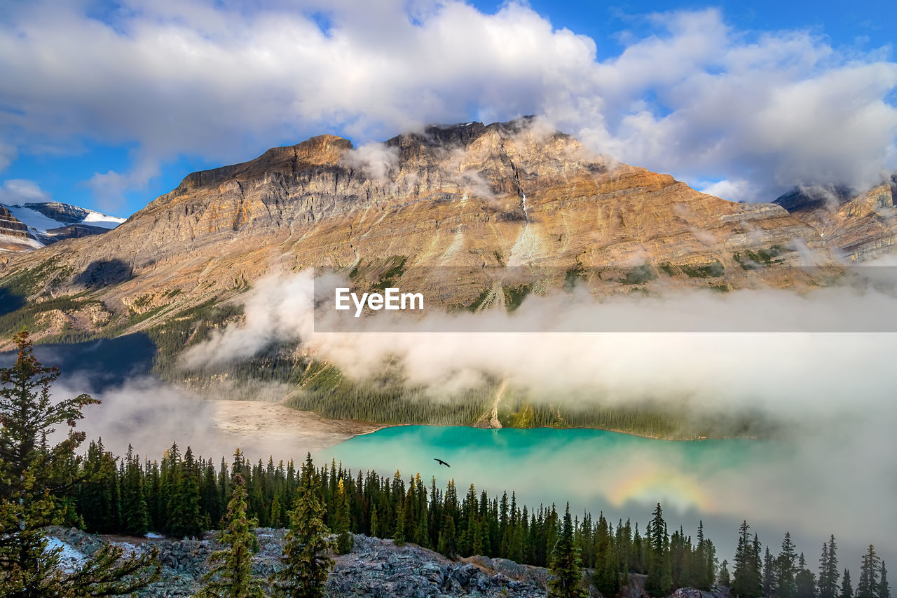 Clouds over peyto lake