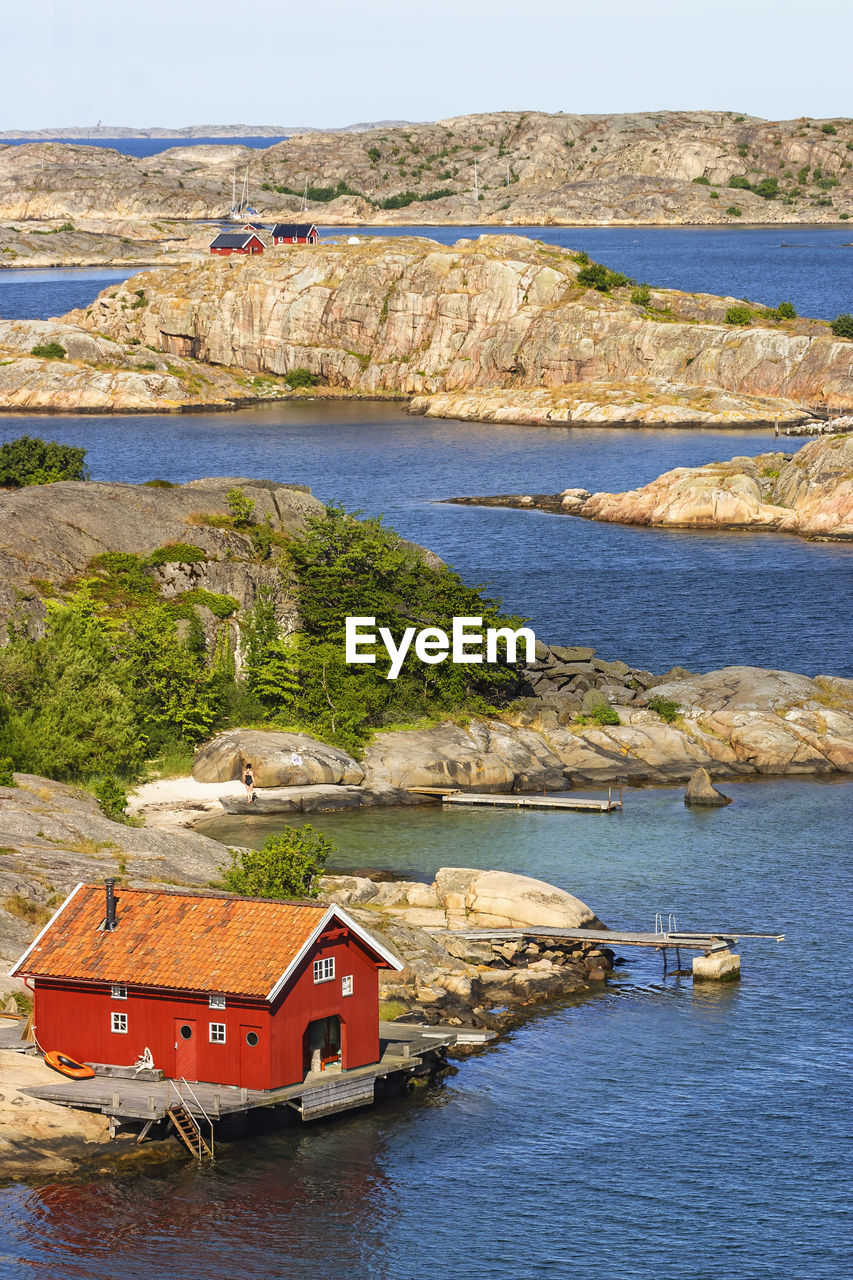 Idyllic swedish archipelago with beaches and summer houses