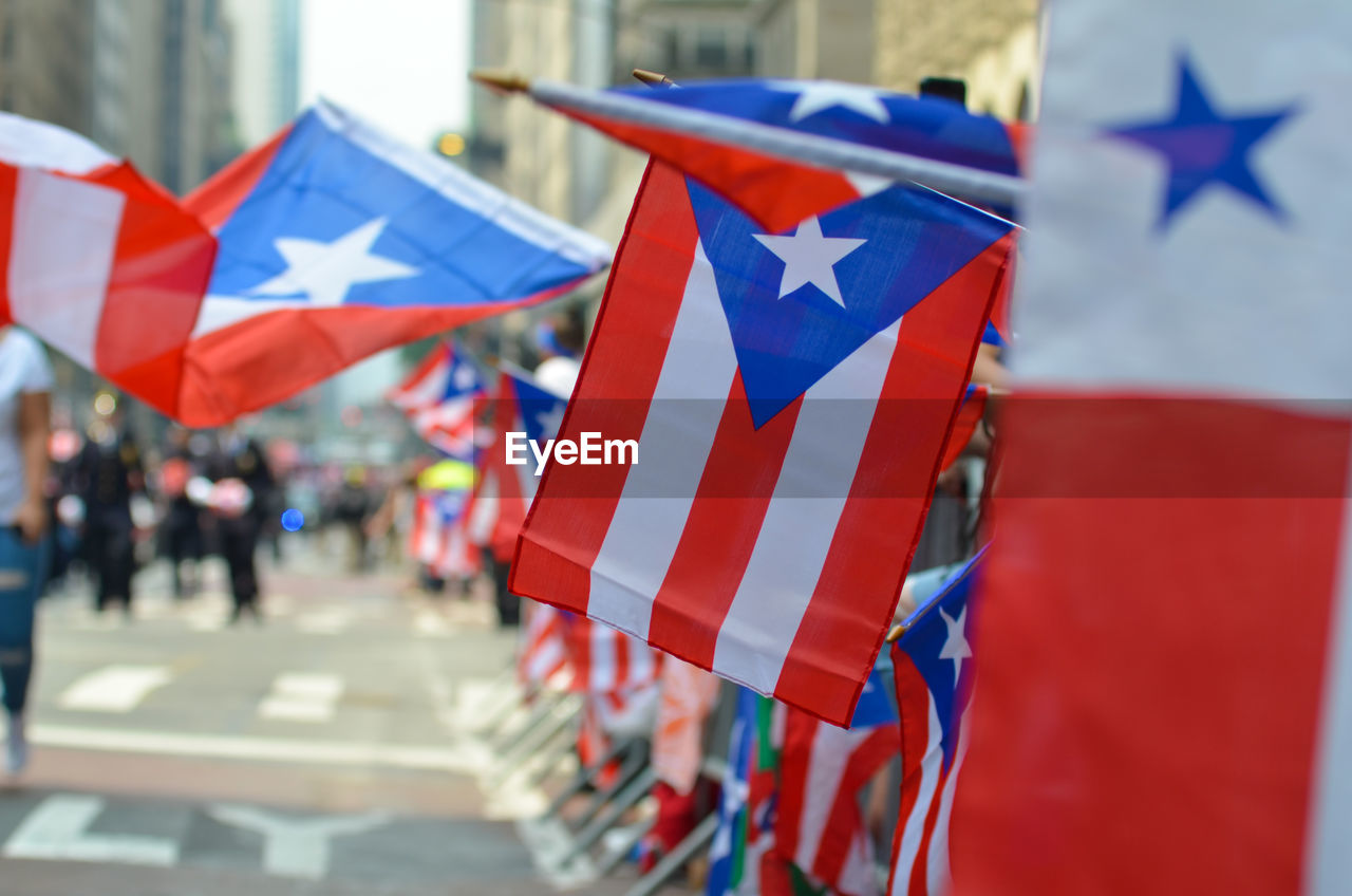 Full frame shot of puerto rican flag.