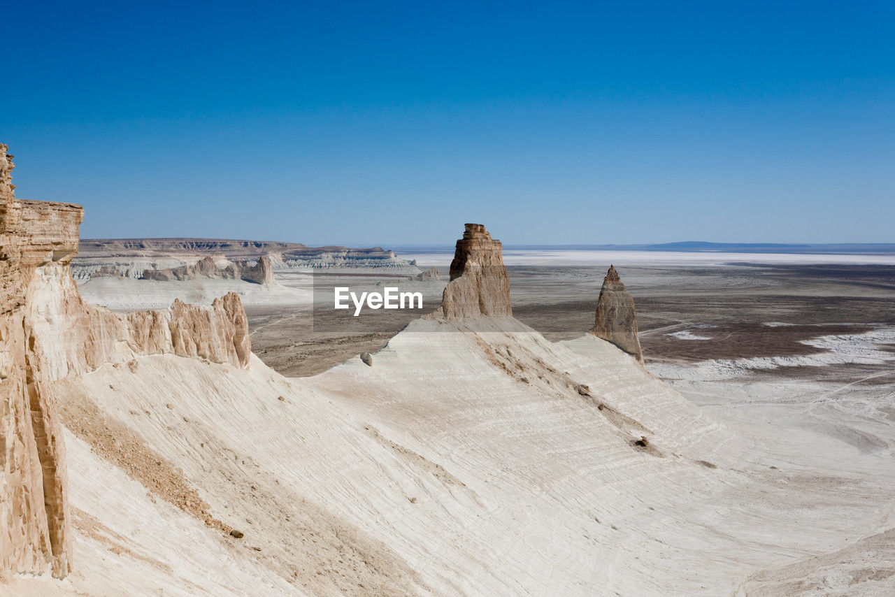 scenic view of beach against clear sky