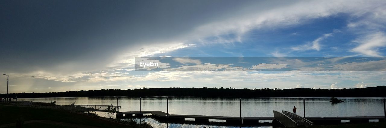 Panoramic view of lake against sky