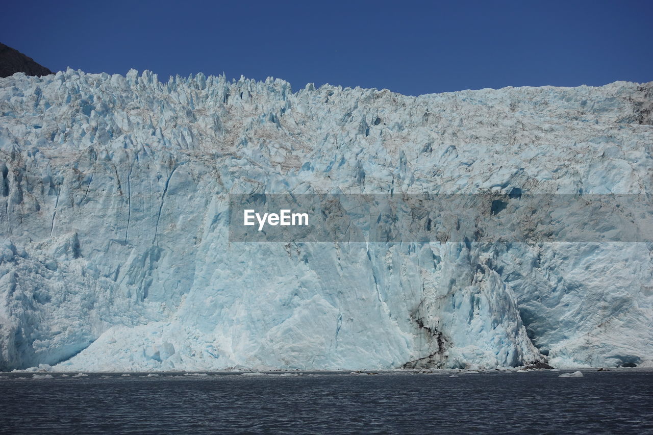 SCENIC VIEW OF SNOW ON SEA SHORE