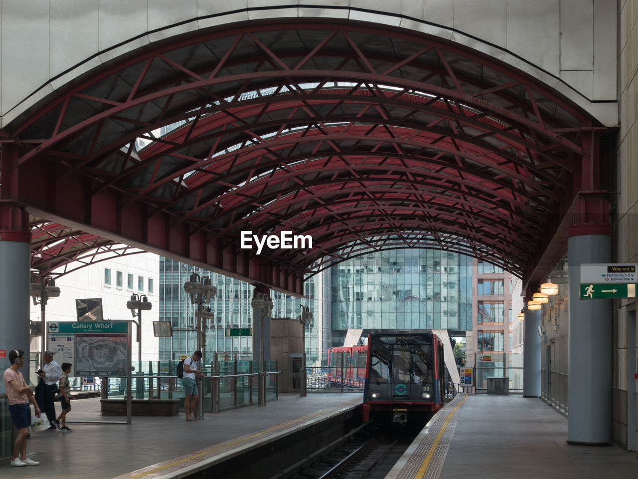 TRAIN IN RAILROAD STATION