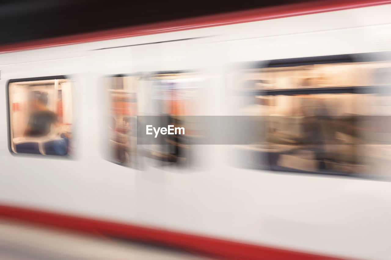 Blurred motion of train