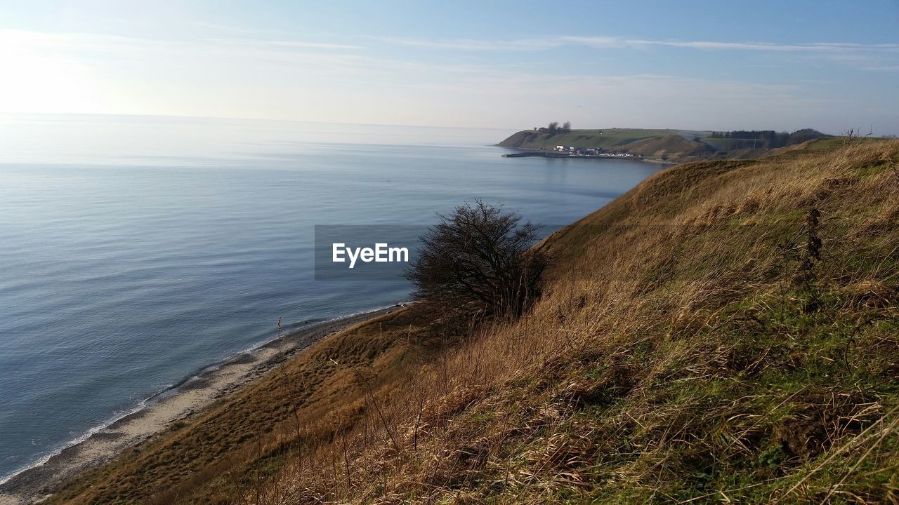 High angle view of sea against sky