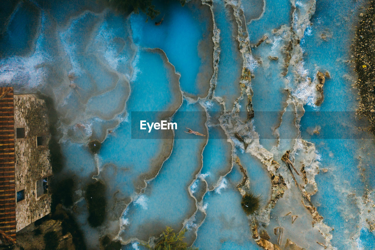 Saturnia hot springs. natural baths of tuscany.drone photography