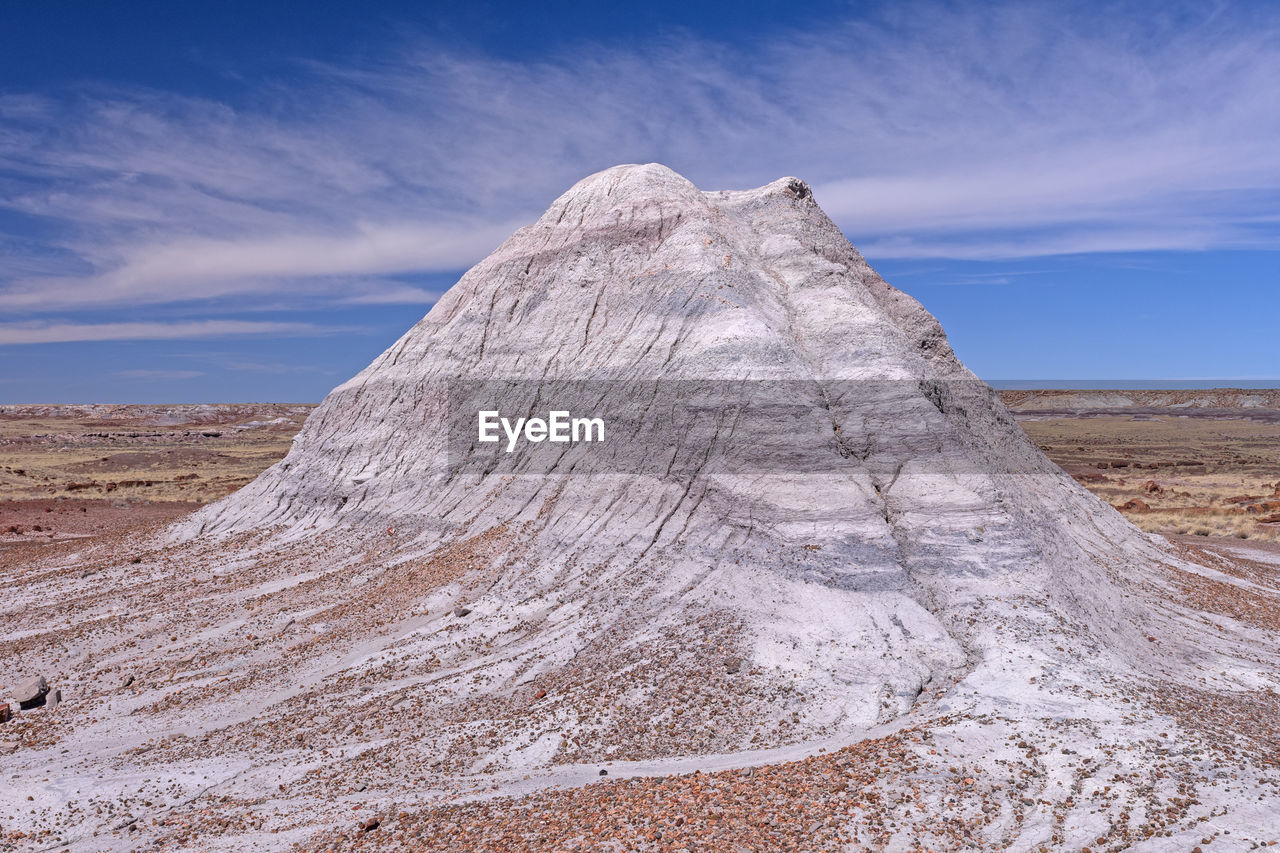 Dramatic colors on a painted desert hill in petrified forest national park in arizona