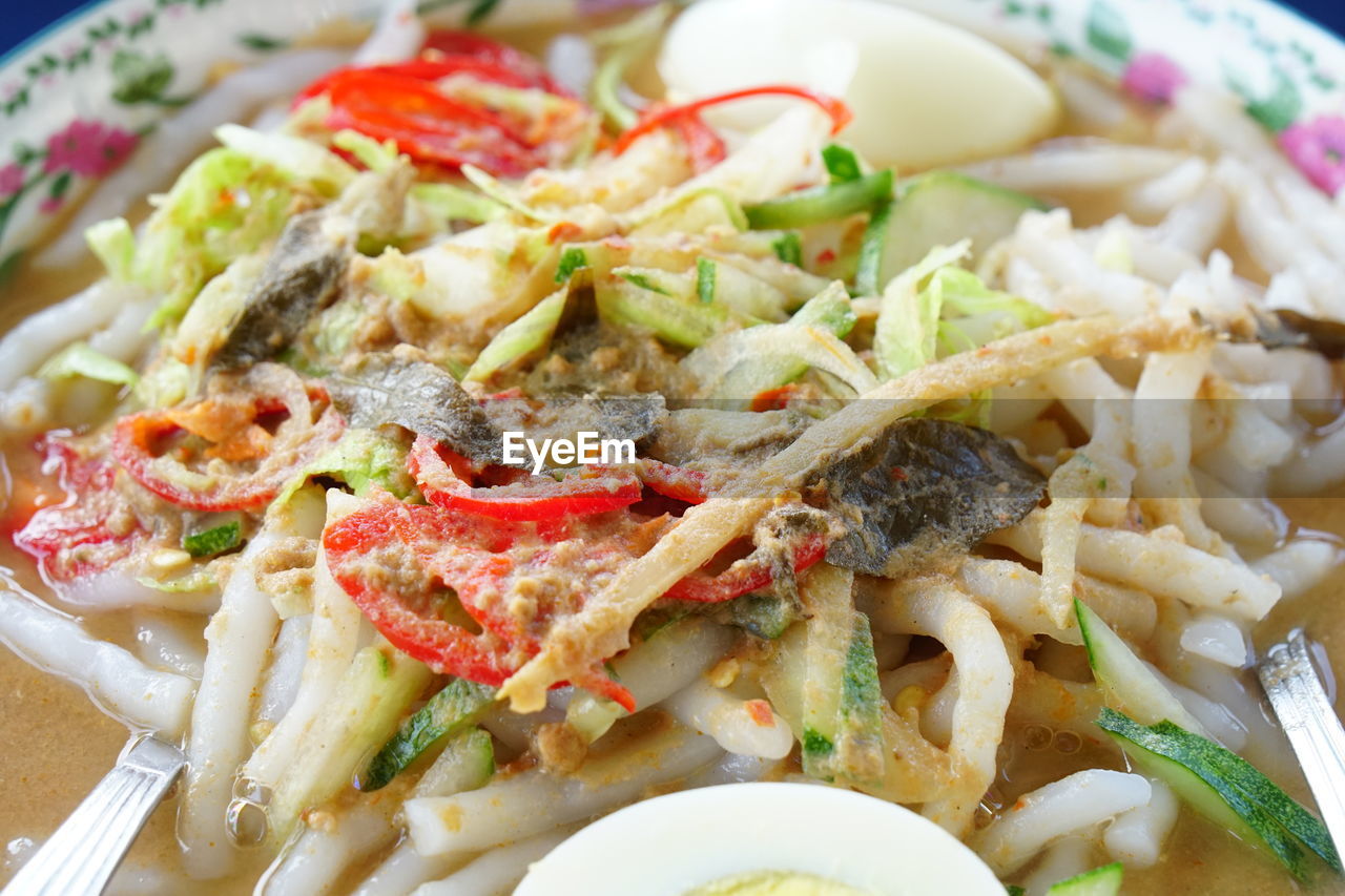 Close-up of food served in plate