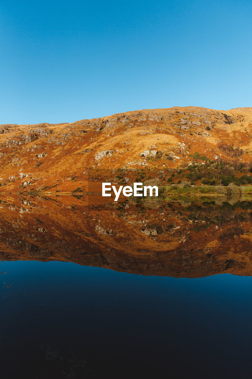 Reflection in water of mountains at gougane barra ireland