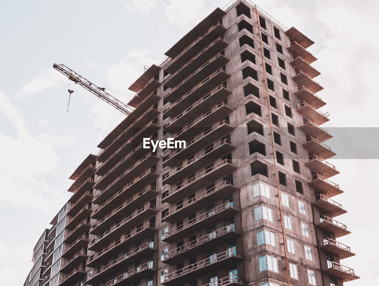 Art photo of a construction site and a new skyscraper