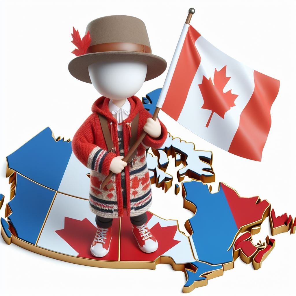 cartoon, hat, red, person, flag, white background